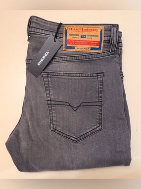 Diesel Slim Fit Jeans in Gray with Branded Patch(brand new)
